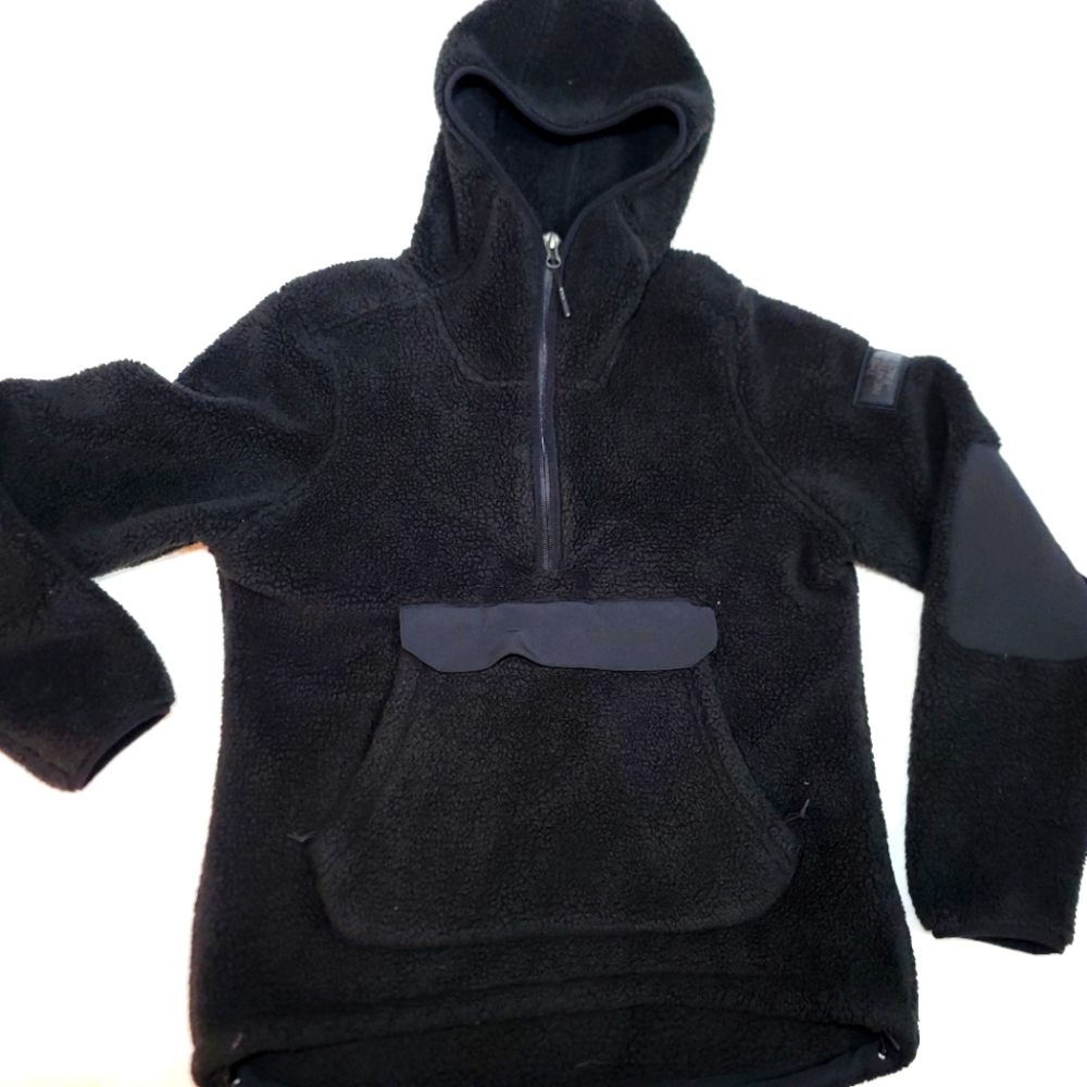 The North Face Teddy Fleece 1/4 zip black Pullover sz S